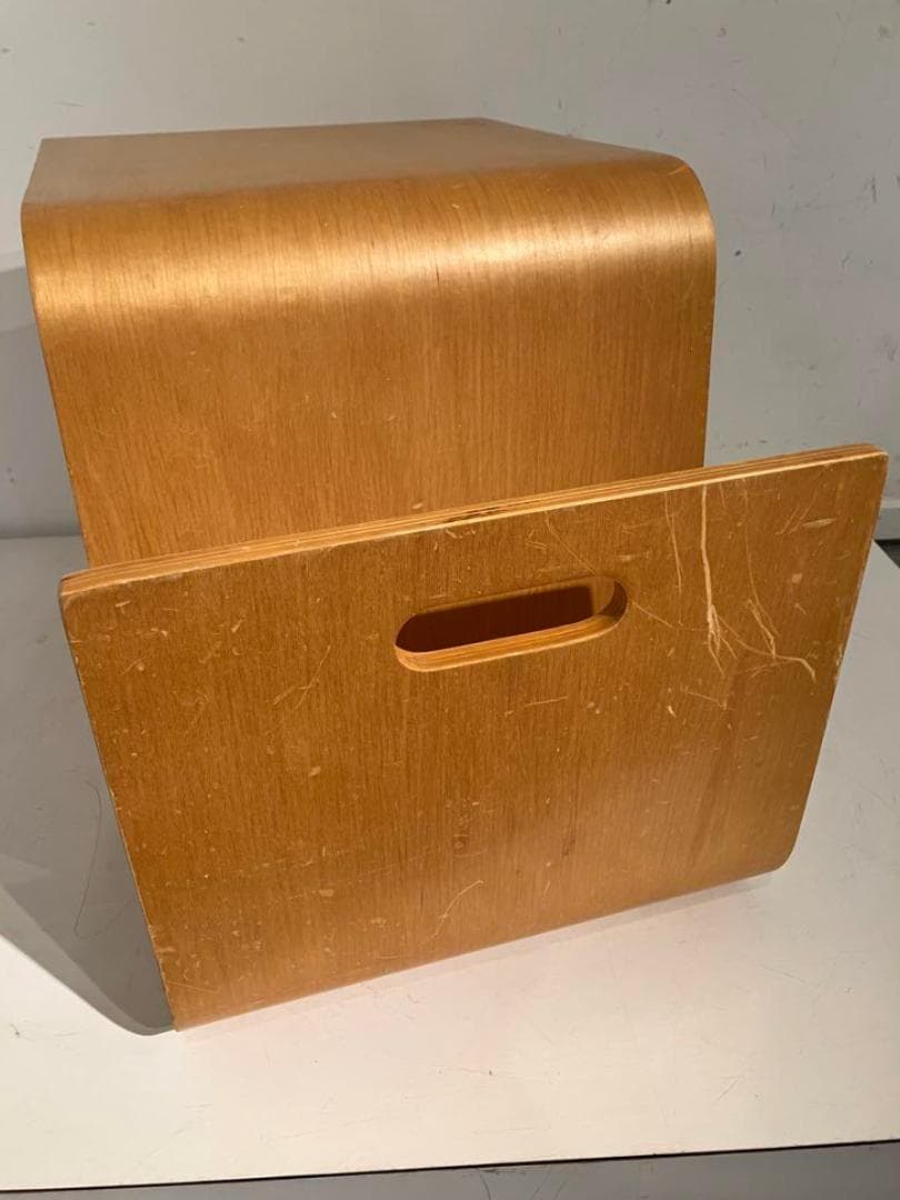 プライウッド、マガジンラック付きサイドテーブル、ミッドセンチュリー、北欧、モダン