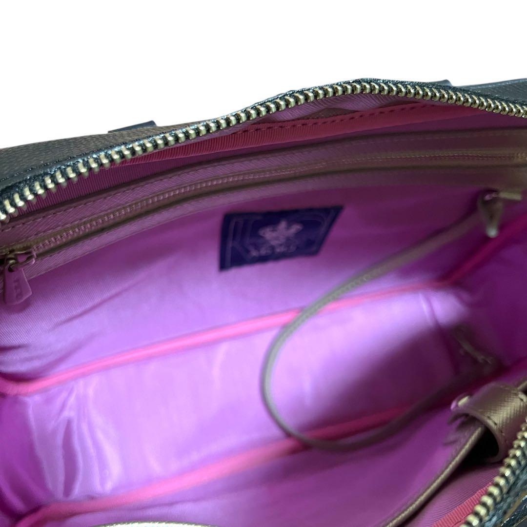 美品 A.D.M.J. ミニボストンバッグ レザー ブラック　パスケース 保存袋