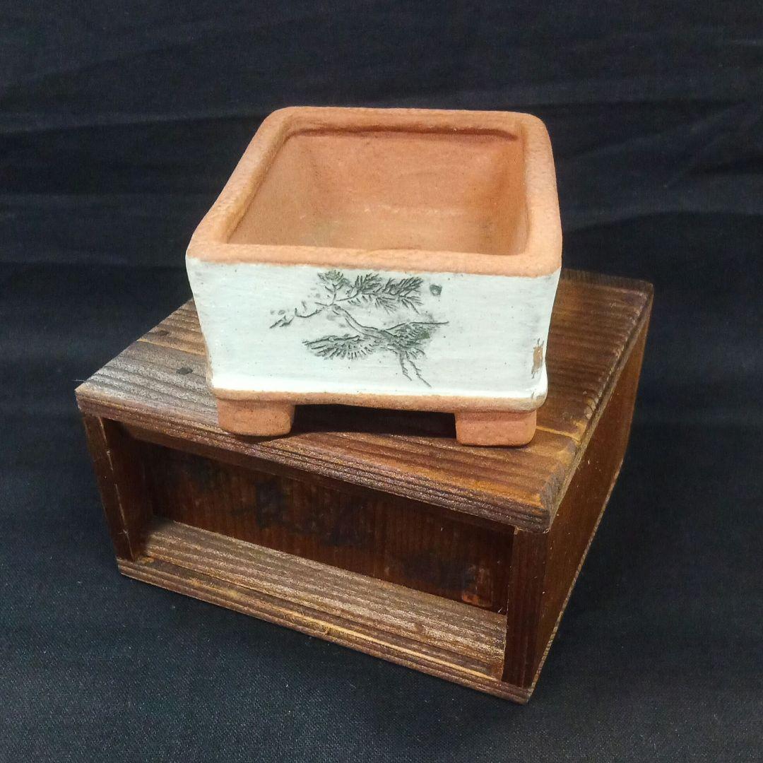 002.【 陶 翠 】春秋 /長方鉢/ミニ盆栽鉢/木箱付き