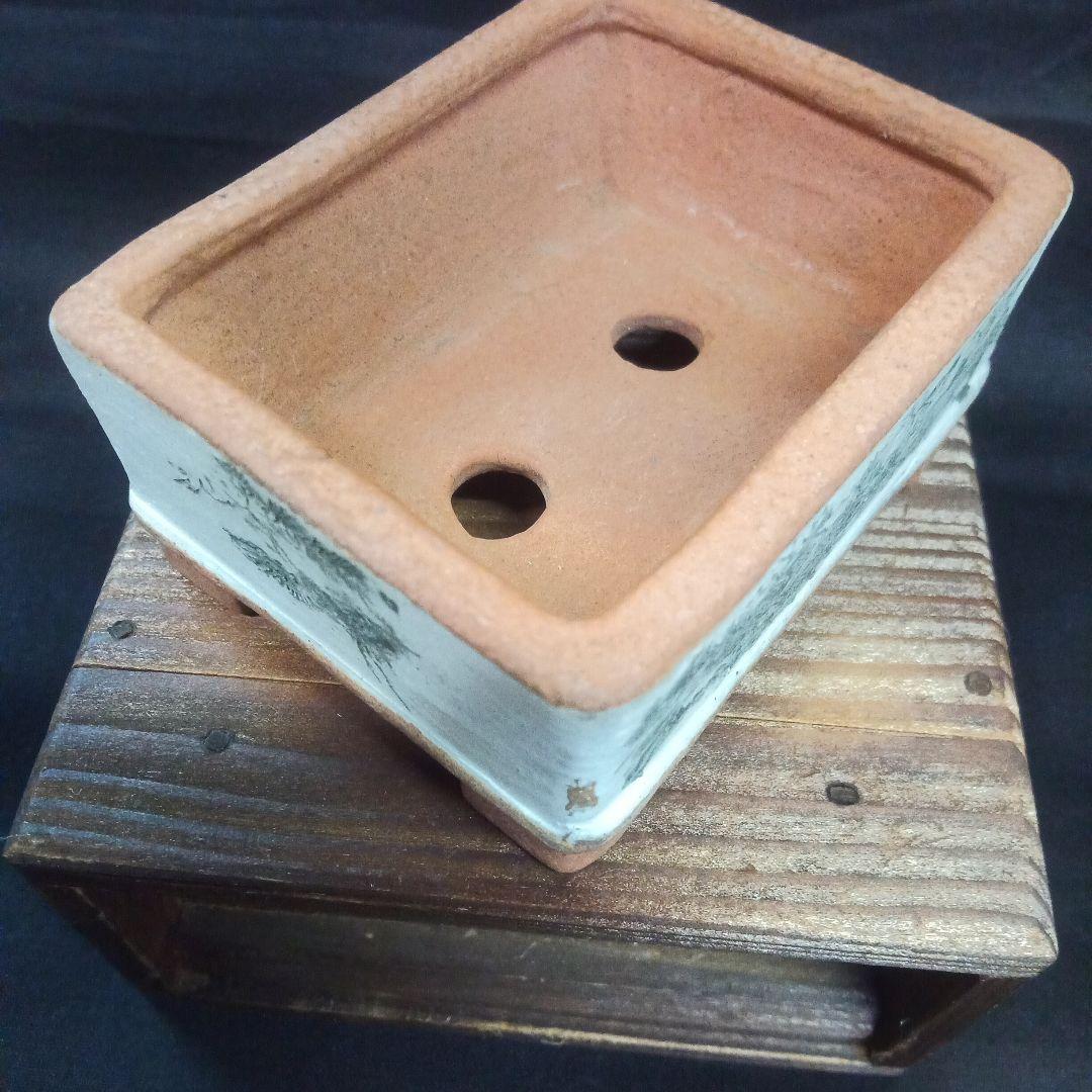 002.【 陶 翠 】春秋 /長方鉢/ミニ盆栽鉢/木箱付き