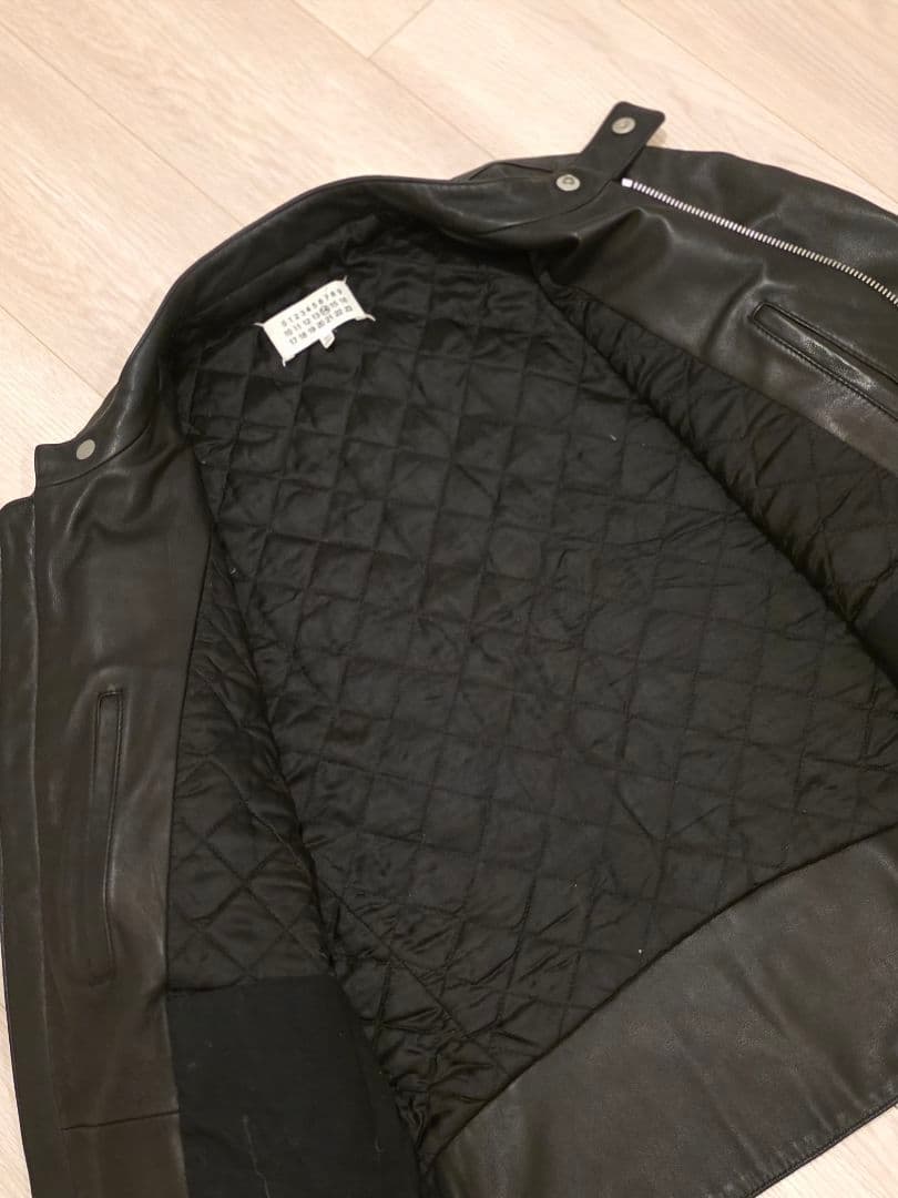 メゾンマルジェラ 八の字 ライダース レザージャケット 48