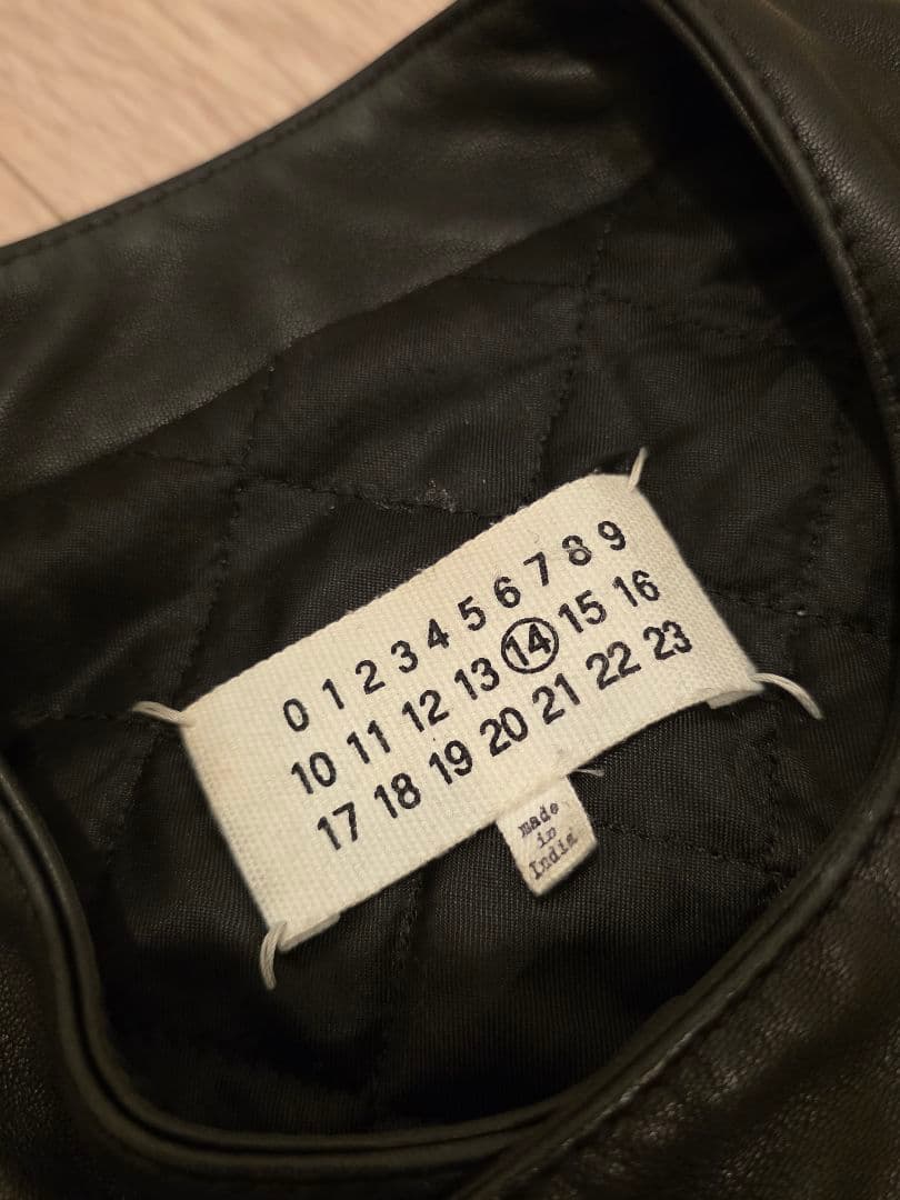 メゾンマルジェラ 八の字 ライダース レザージャケット 48