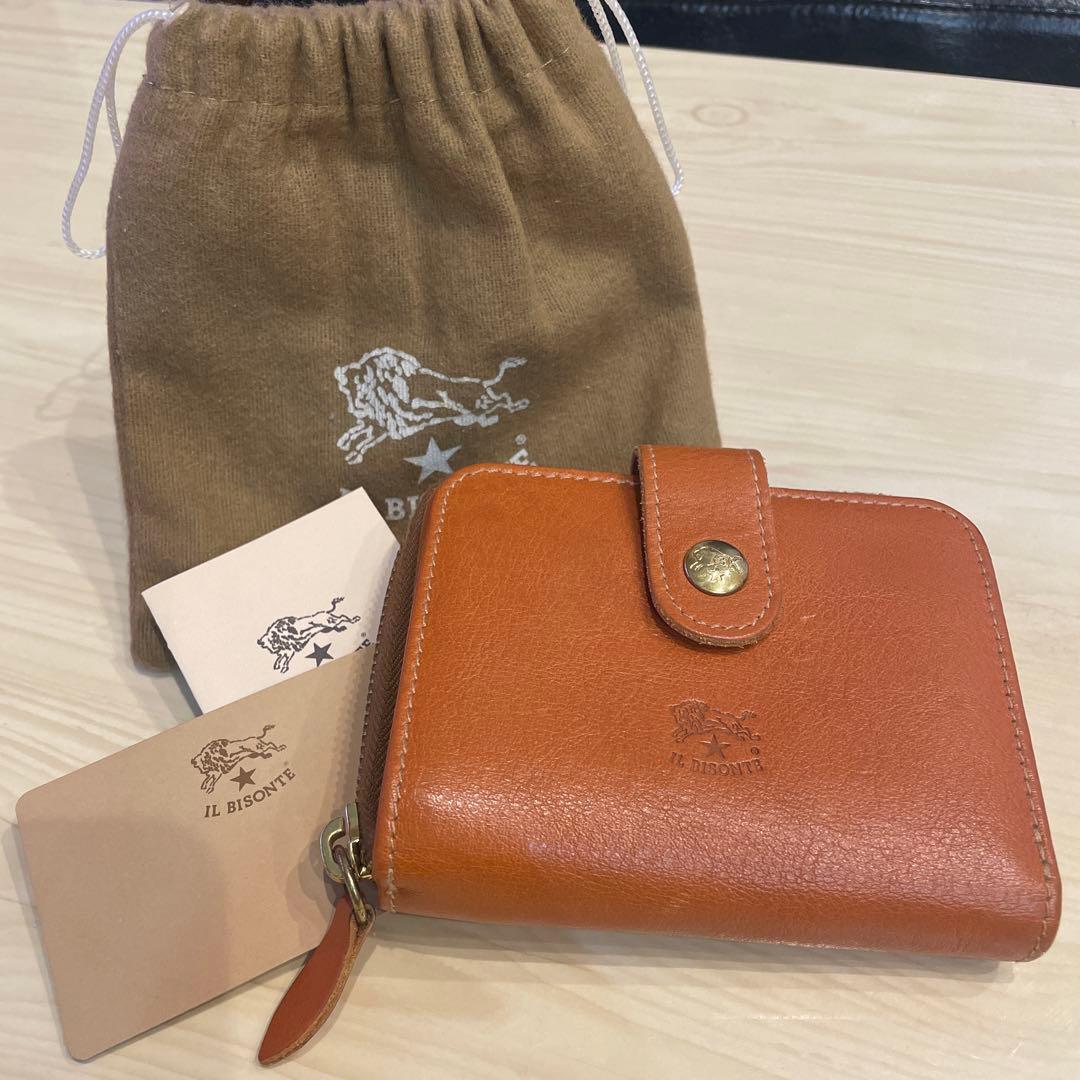 イルビゾンテ 二つ折り財布 袋付き キャラメルブラウン(ヤキヌメ)