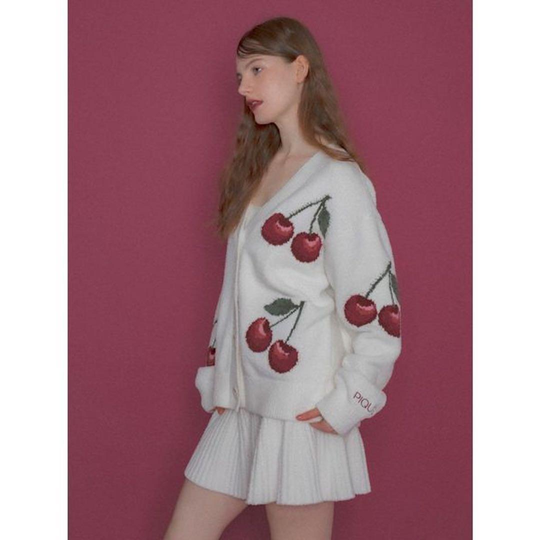gelato pique チェリーJQDカーディガン ホワイト