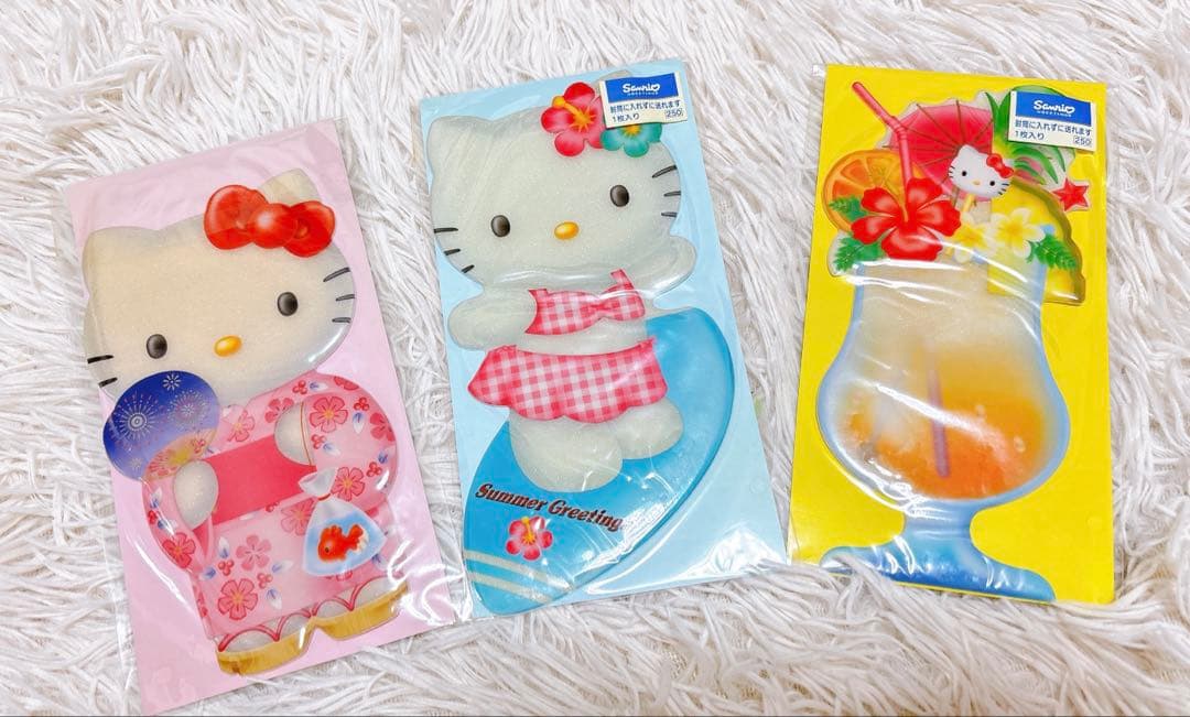 A*い様 激レア当時物　ハローキティレトロ　立体ポストカードぷくぷく平成レトロ