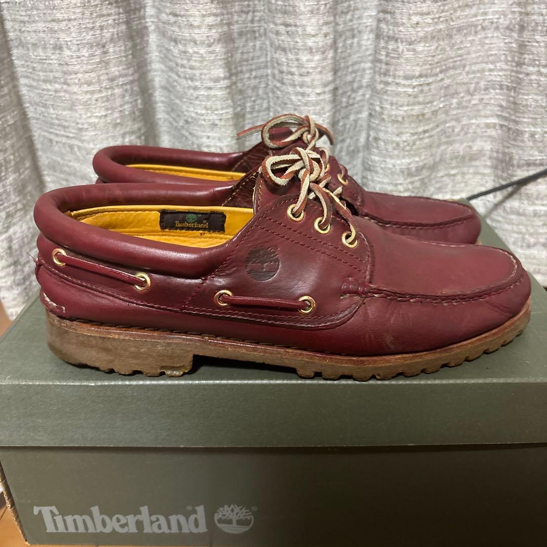 あーる様Timberland バーガンディ モカシン　3eye classic