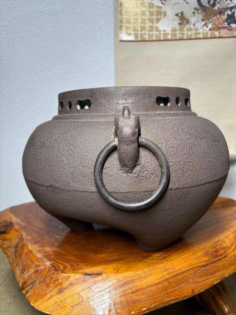龍面釜 龍面風炉 野々田炭型電熱器 一式 野々田商店 茶道具