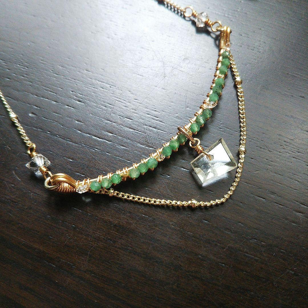 高品質 エメラルド 稀少石 リビアングラス ネックレス 限定品