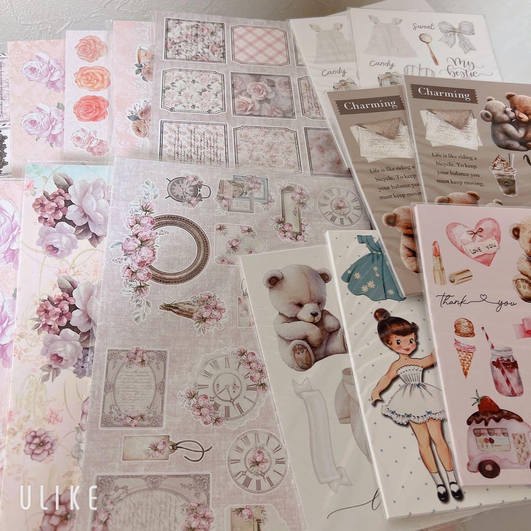 コラージュシート デザインペーパー 紙モノ コラージュ素材 まとめ売り