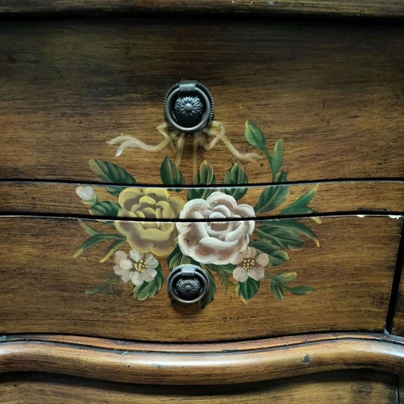 猫脚 チェスト2段 アンティーク ナイトテーブル/サイドテーブル/花台 猫足