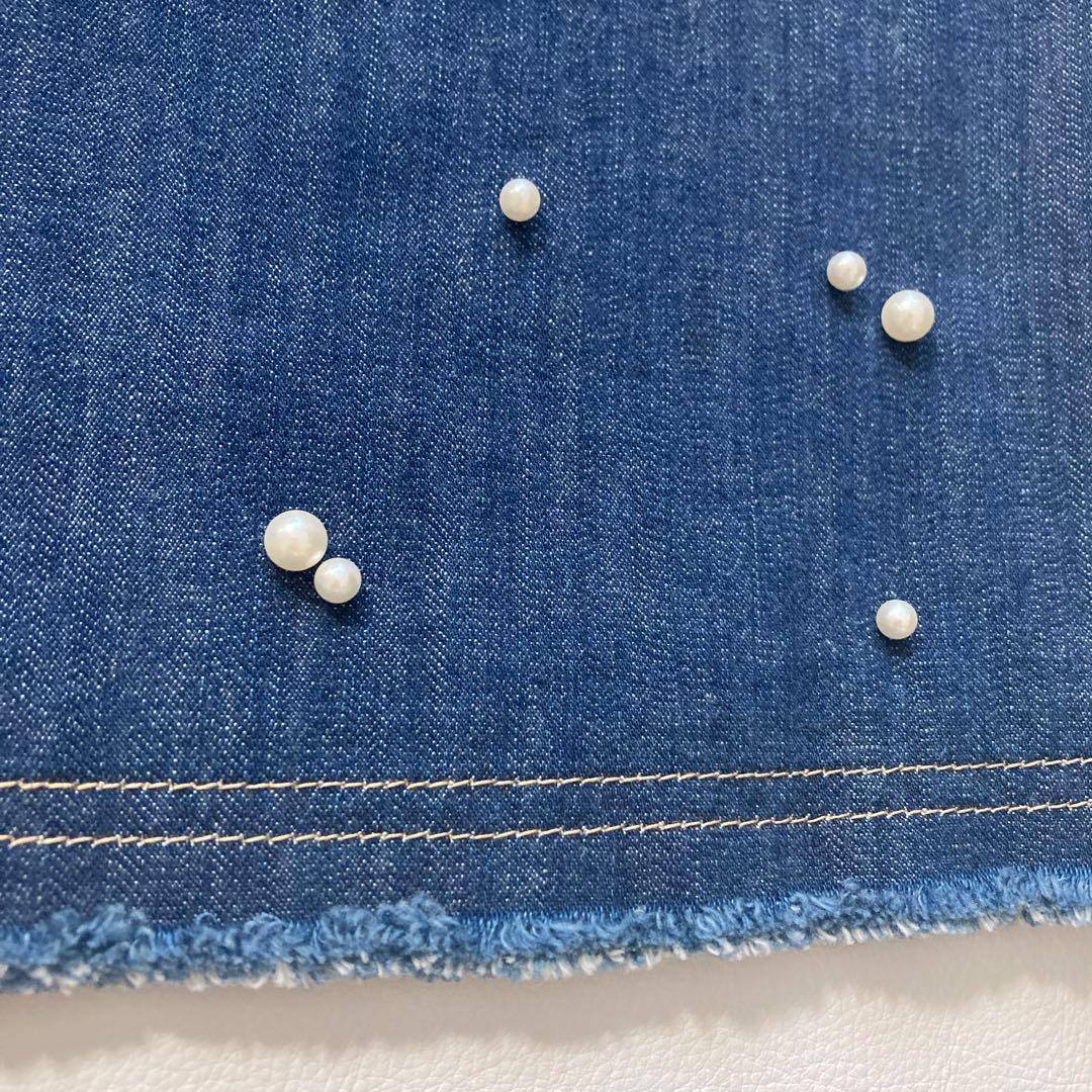 【moca】エムズグレイシー　24AW パールスタッズ付きデニムスカート