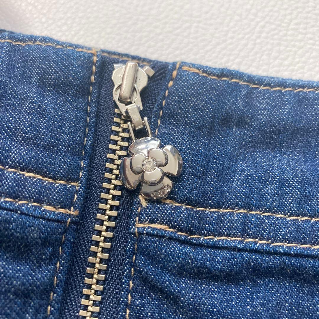 【moca】エムズグレイシー　24AW パールスタッズ付きデニムスカート