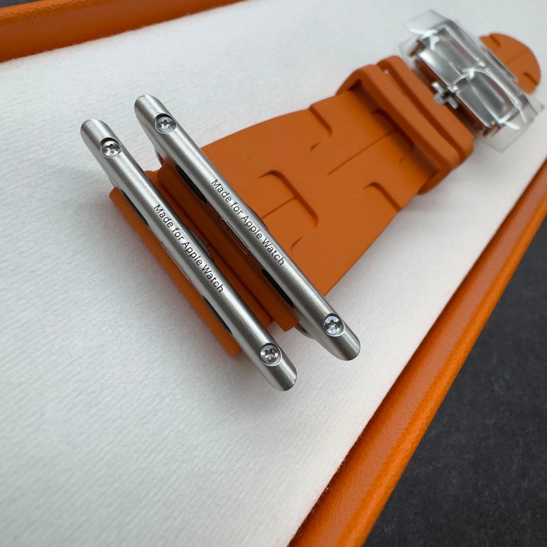 2751 ほぼ未使用　Apple Watch エルメス　キリム　オレンジ　ラバー