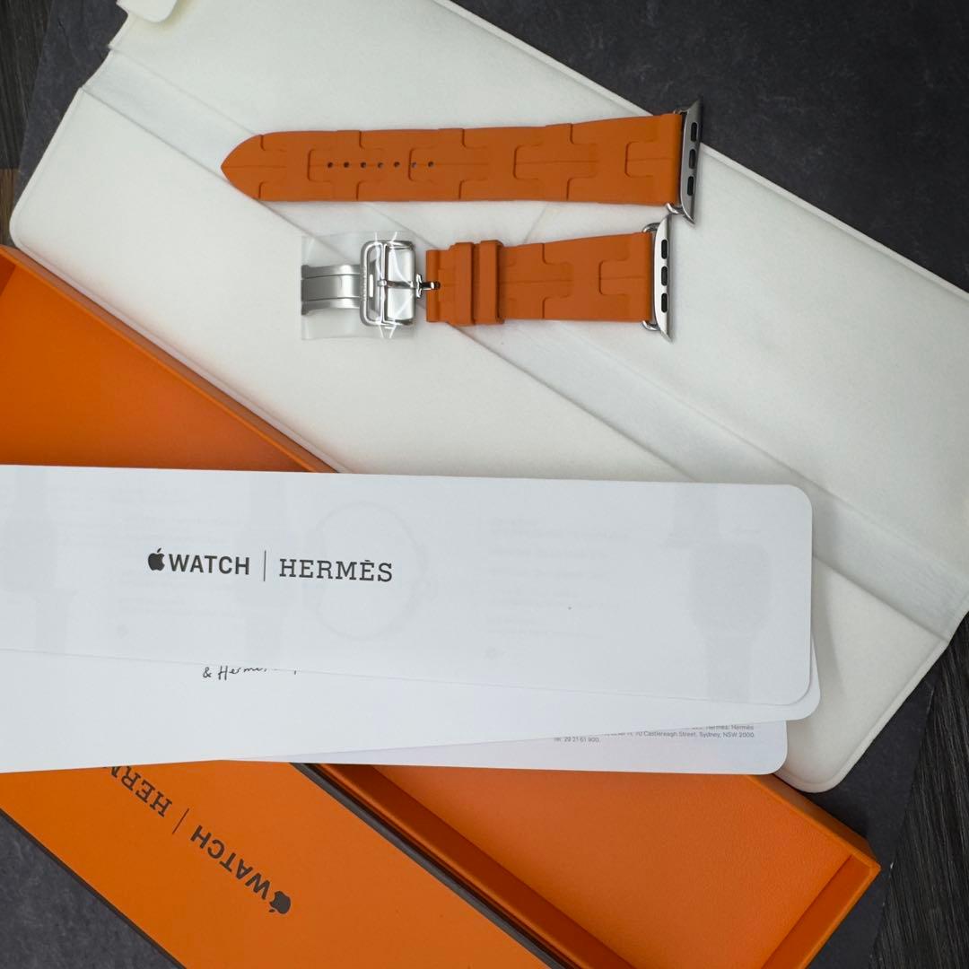 2751 ほぼ未使用　Apple Watch エルメス　キリム　オレンジ　ラバー