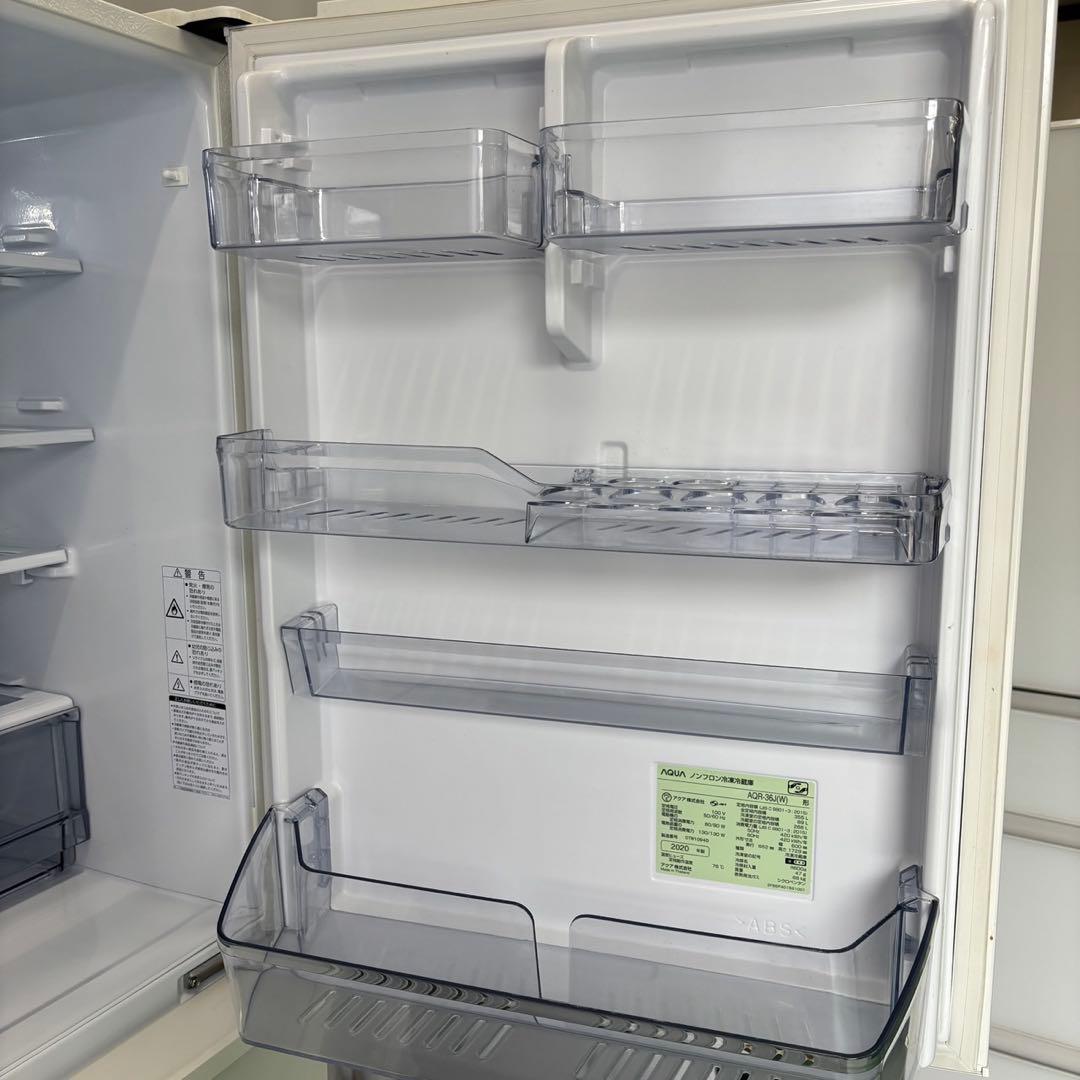 744⭕️冷蔵庫　AQUA　大型　300-400ℓ　設置無料　右開き　安い　綺麗