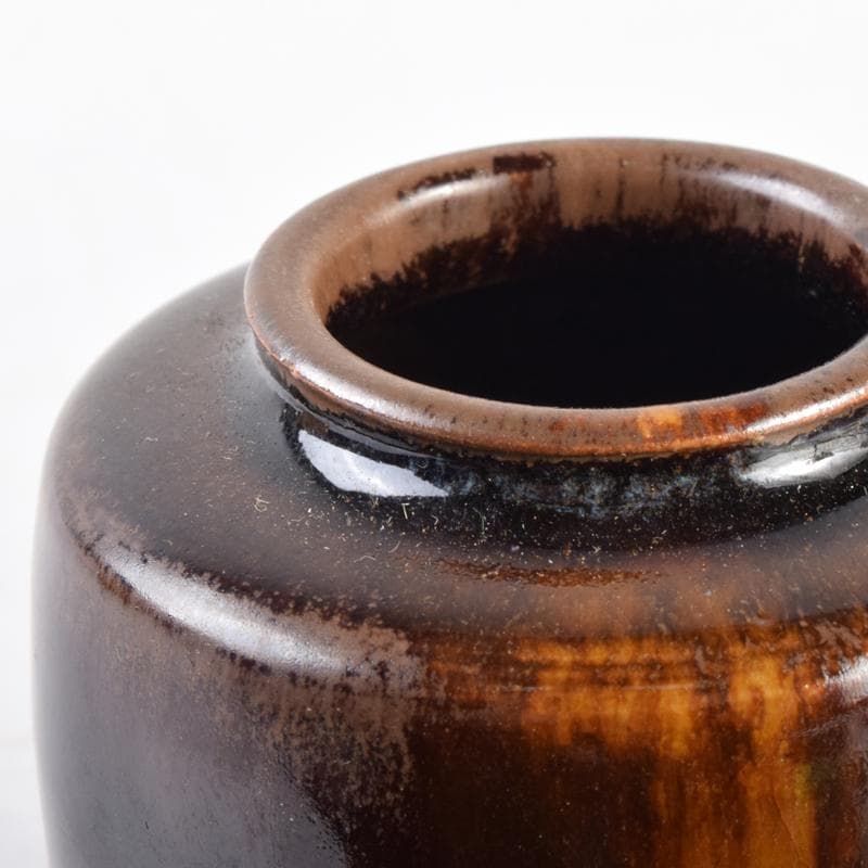 茶道具　尾戸焼　土居庄次造　肩衝茶入　仕覆付　共箱　V　6974