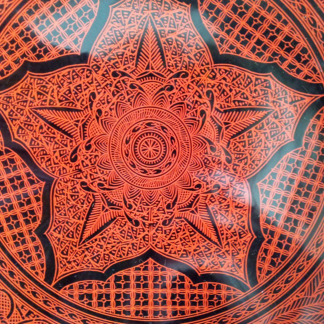 銘あり　蒟醤(キンマ)鉢　　讃岐漆器