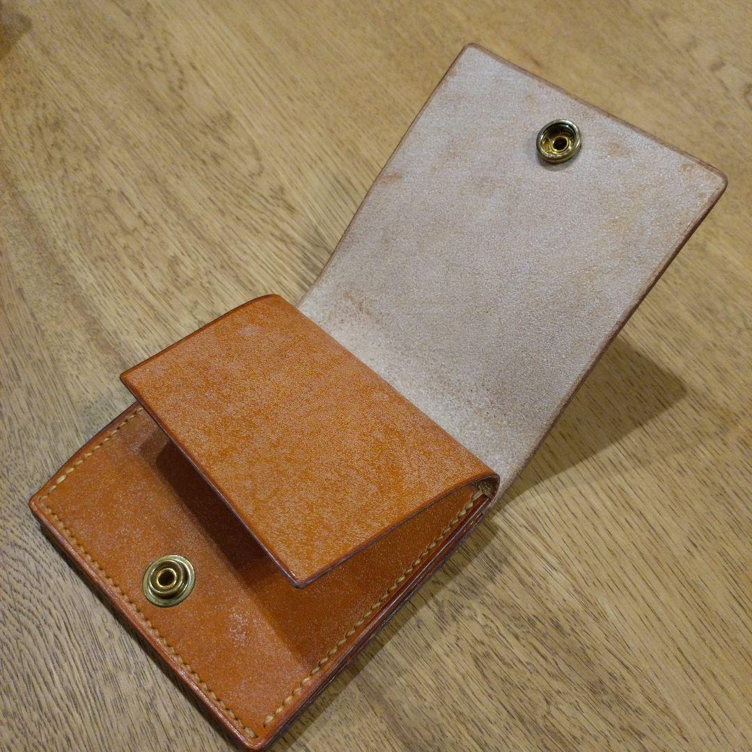 財布　レザー　真鍮ホック
