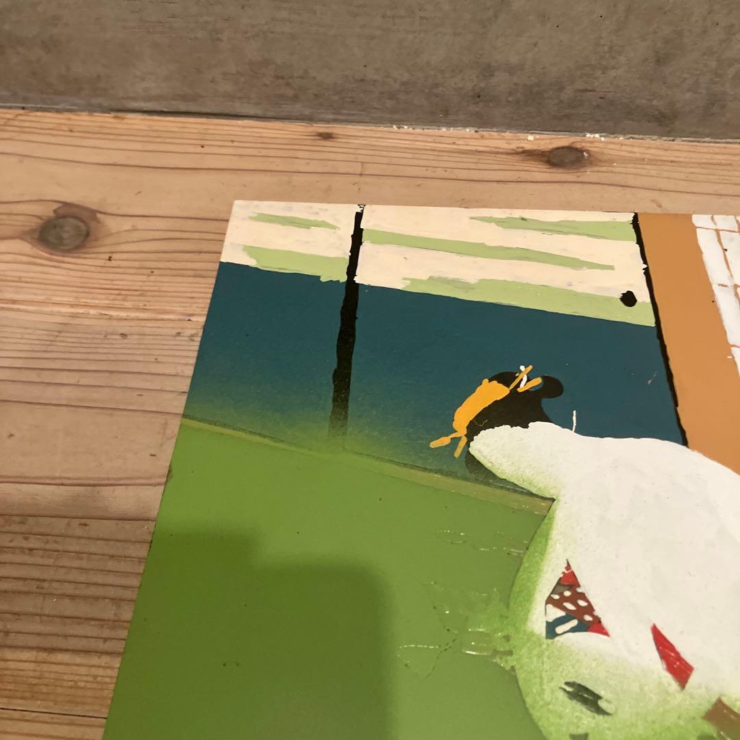 ガラス絵の浮世絵　「鈴木春信　爪切り」　美人画　時代物　骨董　インテリア