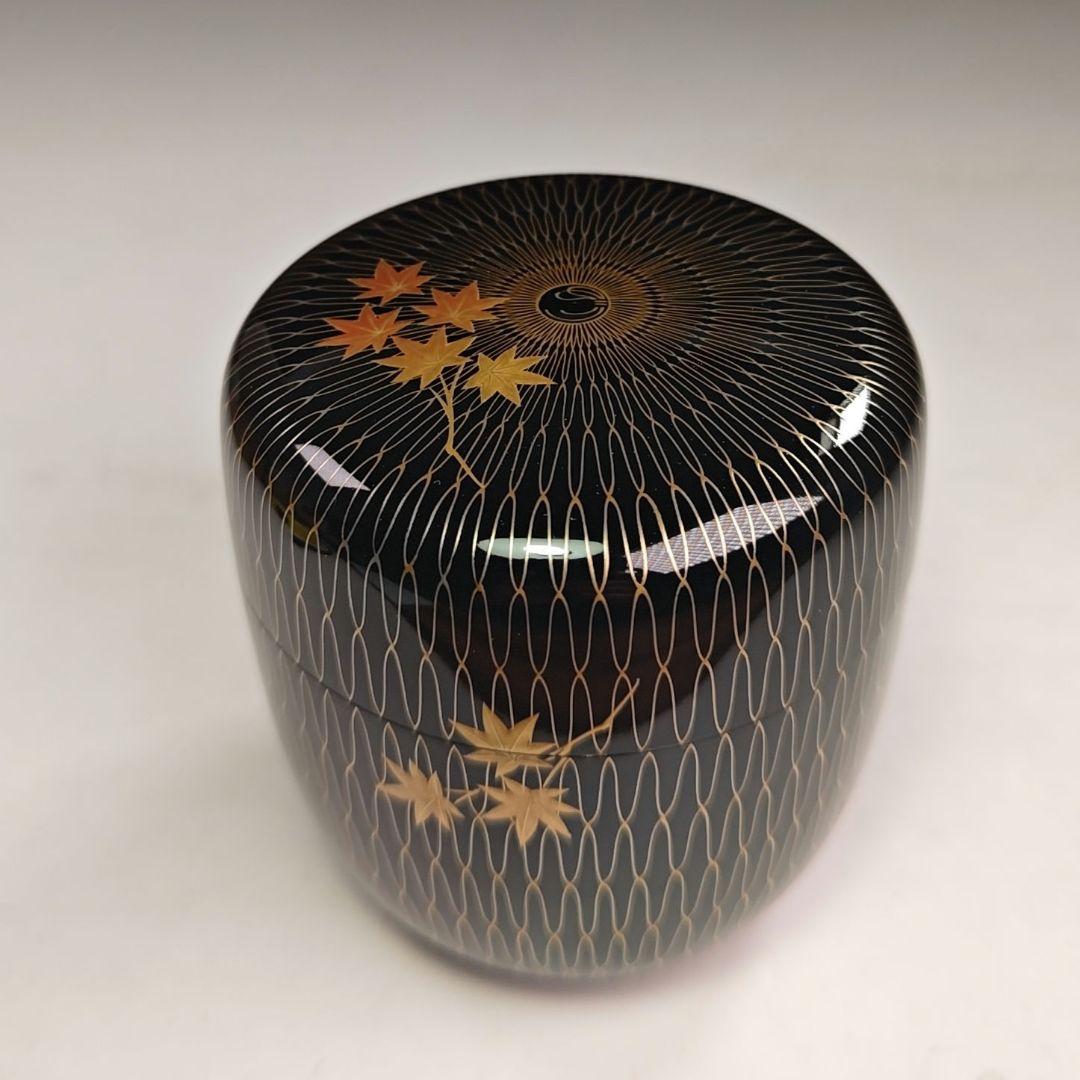 イ822 棗『網もみじ　内銀棗　共箱』『塗師作』茶道具　茶器