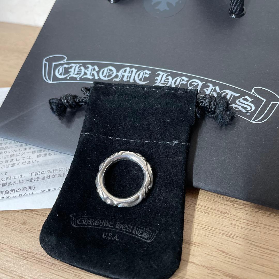 CHROME HEARTS スクロールバンド リングシルバー15号 【原本付】