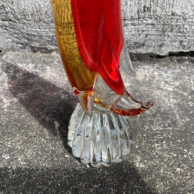 Salviati｜murano/ムラーノ｜ガラスオブジェクト｜赤｜鳥｜