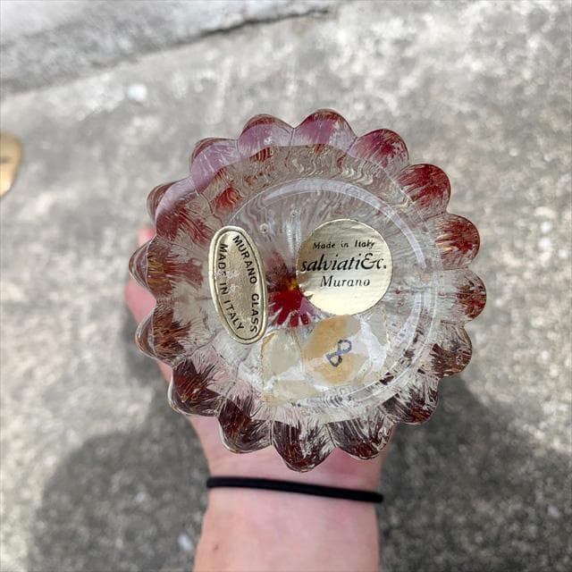 Salviati｜murano/ムラーノ｜ガラスオブジェクト｜赤｜鳥｜