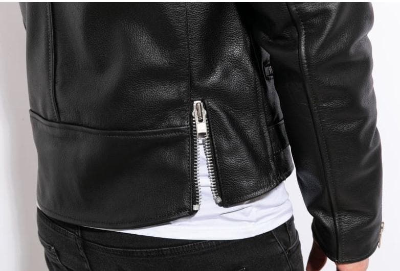 ブラックレザーシングルライダースジャケット
