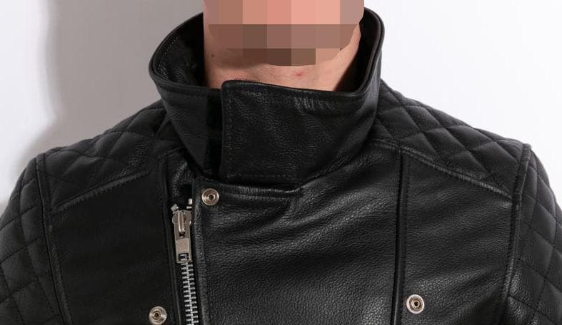 ブラックレザーシングルライダースジャケット