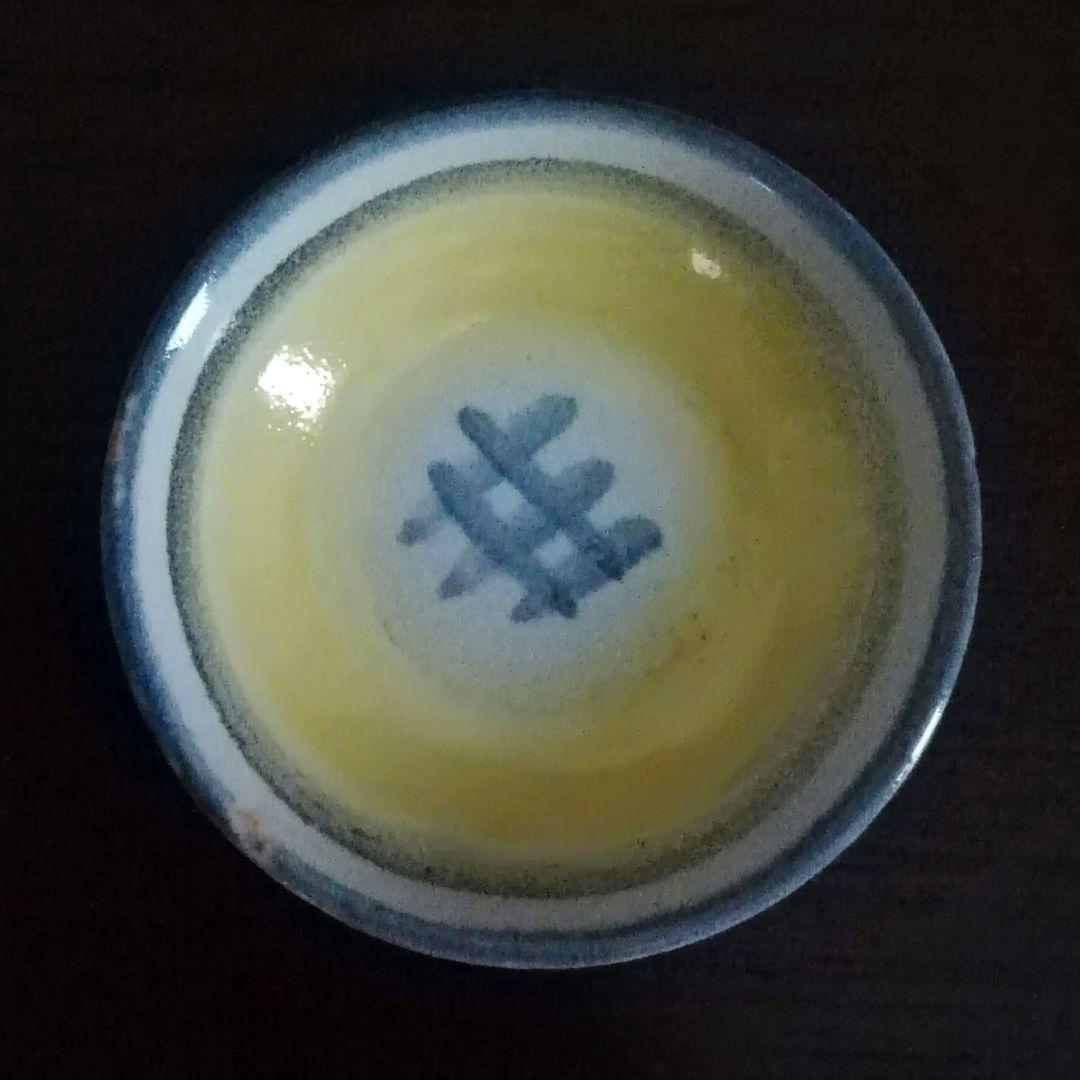 超レア　逸品　マジョリカ古窯　色絵輪線紋小皿　10客　明治期　時代箱付き