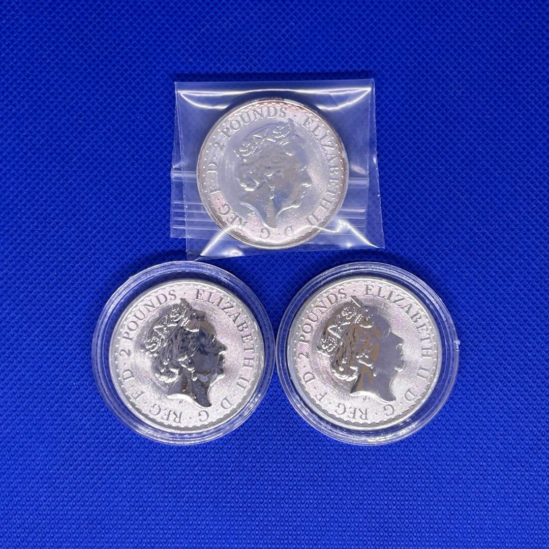 2021年製ブリタニア　　1oz 銀貨 エリザベス女王　3枚セット