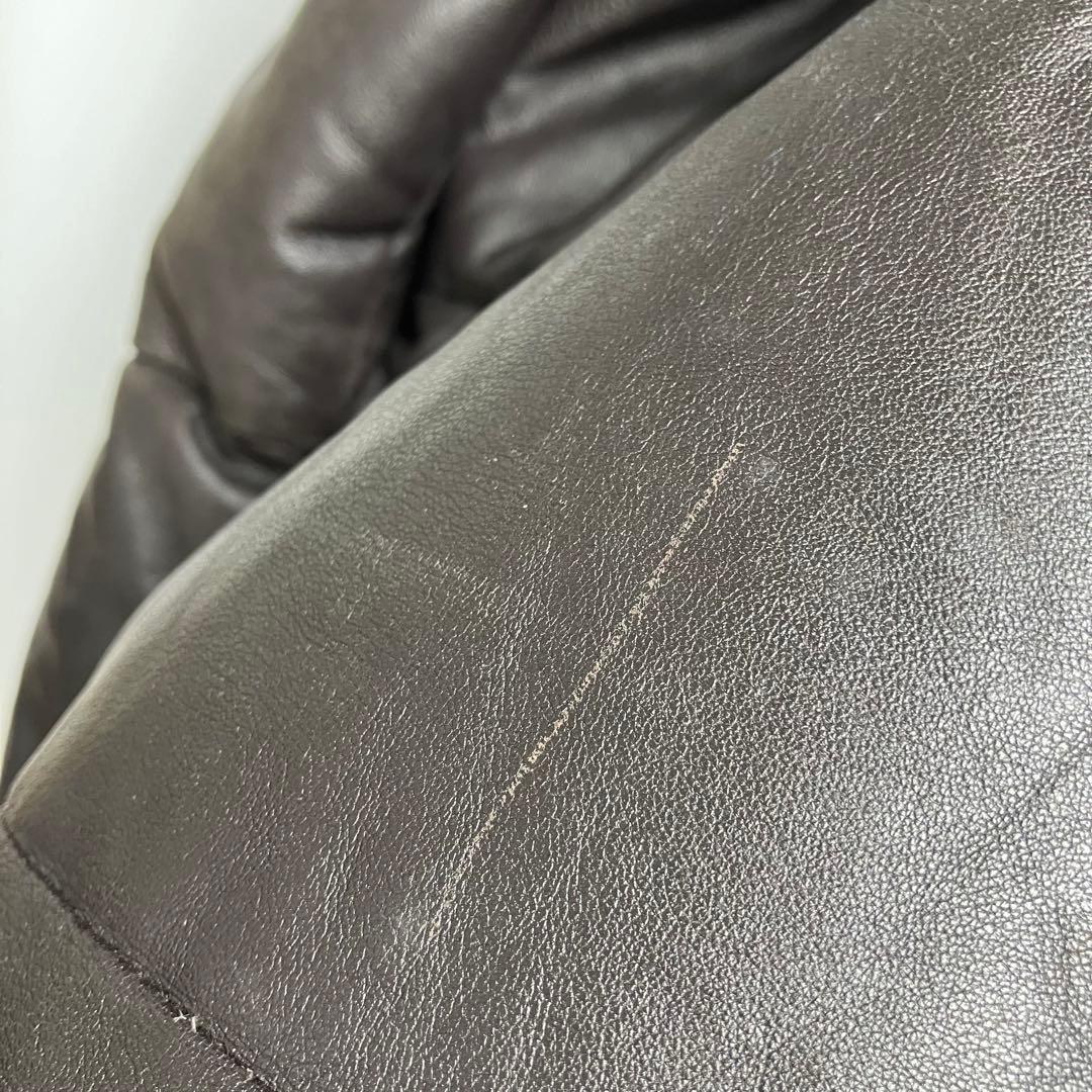 00s モンクレール 茶タグ レザー ダウンジャケット Moncler