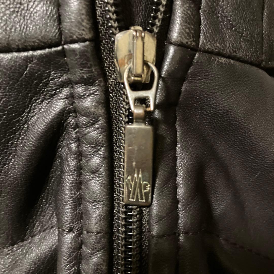 00s モンクレール 茶タグ レザー ダウンジャケット Moncler