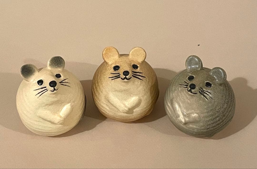 リサラーソン◆陶器製ねずみ◆3匹セット