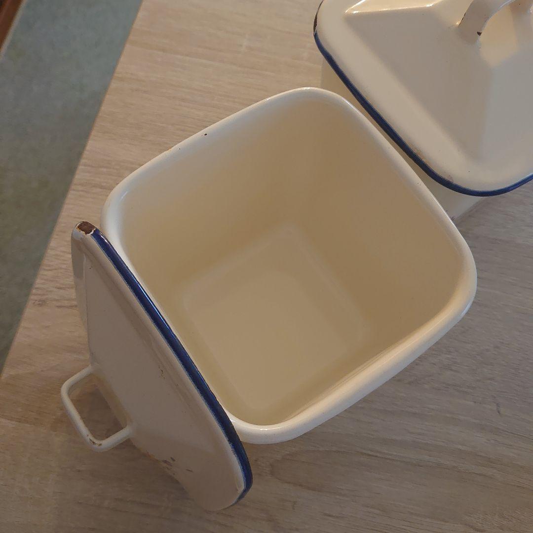 【希少価値】フランス製　アンティーク　ホーロー　ポット　容器