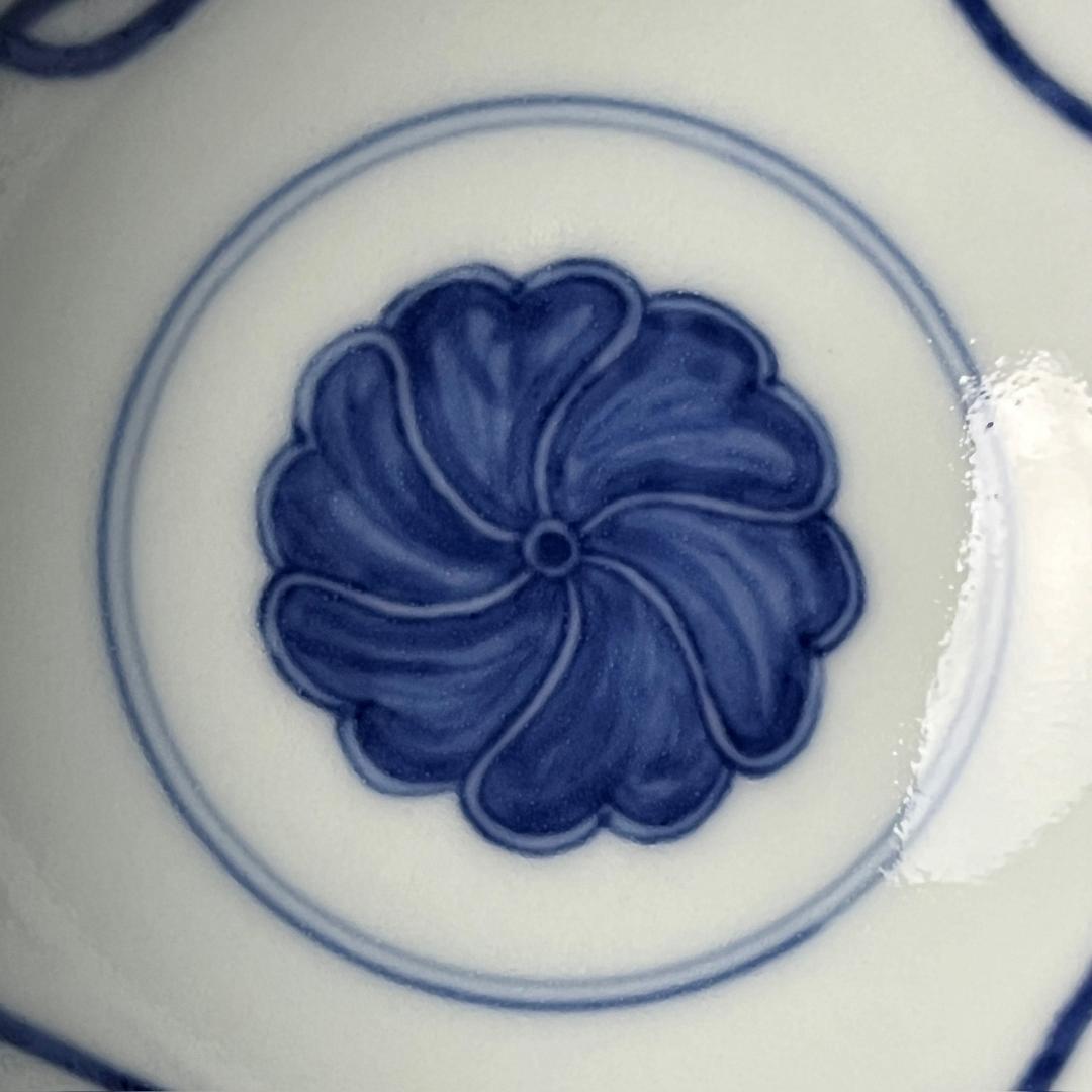 唐物 青花花紋碗 大明成化年製 款 中国美術 古玩 SH92