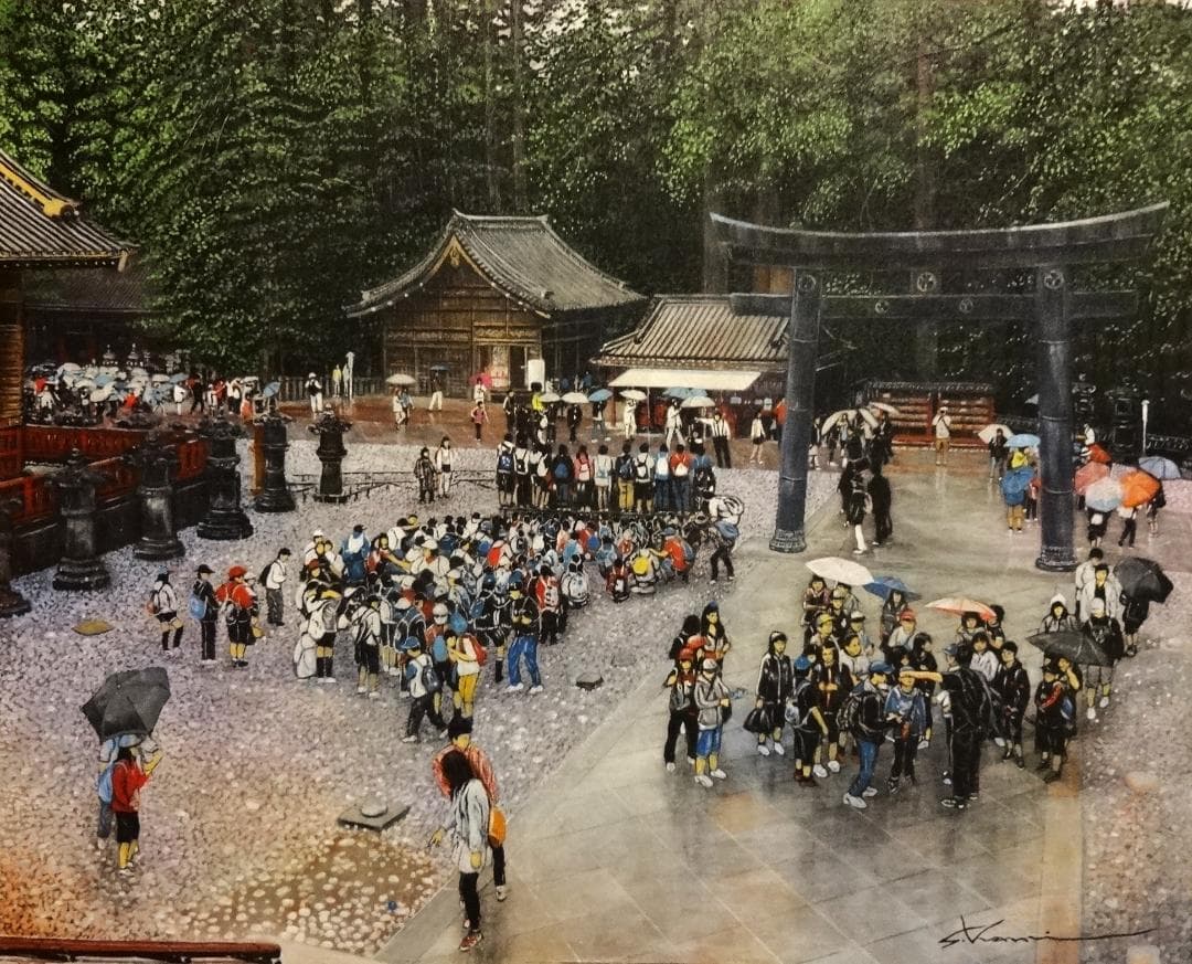 上鈴木正一 油彩画 F15号『日光東照宮にて』1/27(火)午前10時まで掲載!