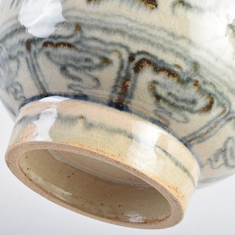 茶道具　楽山焼　楽山窯造　安南染付　花唐草文　数茶碗　十客　共箱　MR9239B