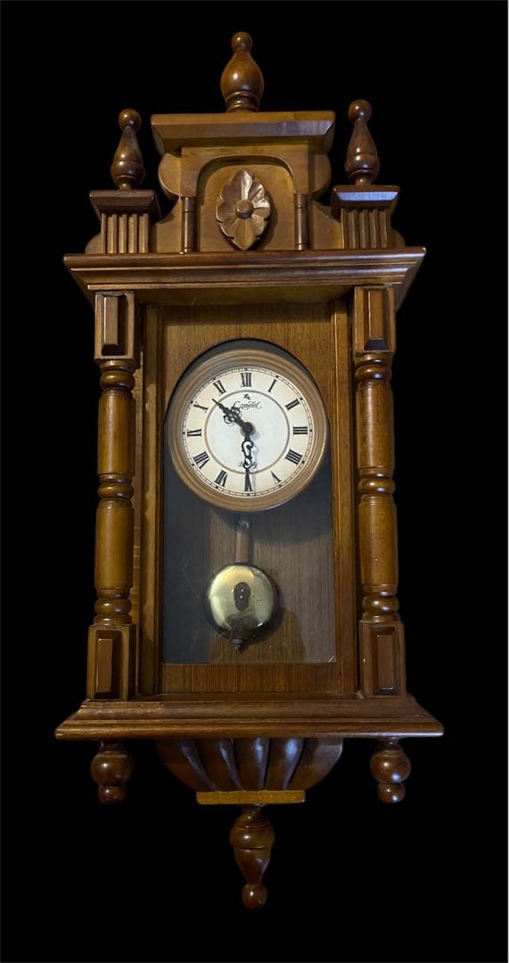 キャメロット　CAMELOT　ローマン文字　カービング　振り子　時計　壁掛け