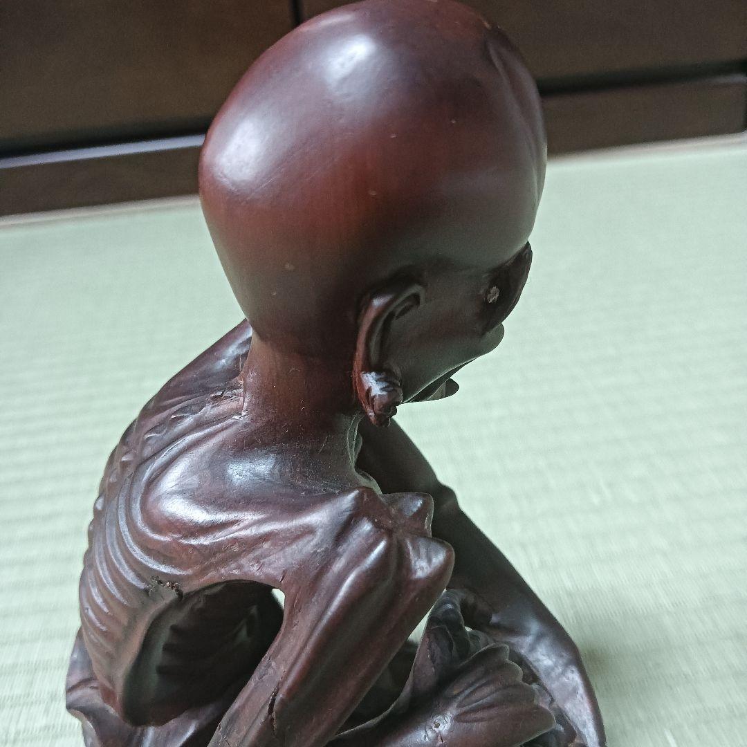 木製　中国　黄楊彫刻 釈迦苦行仏　彫刻　古美術　骨董　唐木黄楊木　寺院　仏教