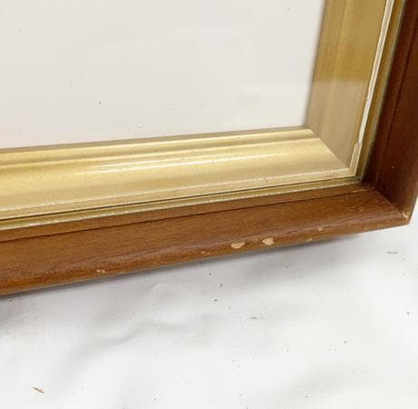 石阪春生 女性像 ペン画 金属製フレーム