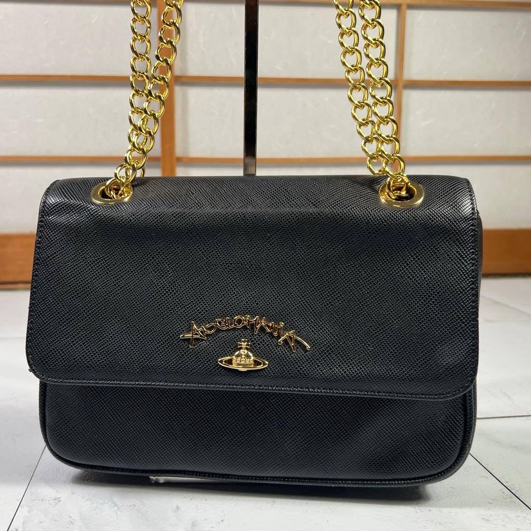 ヴィヴィアンウエストウッド アングロマニア チェーン ショルダーバッグ 黒