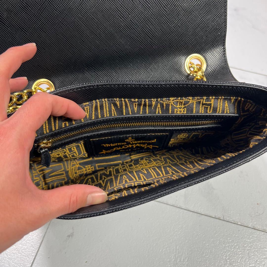 ヴィヴィアンウエストウッド アングロマニア チェーン ショルダーバッグ 黒