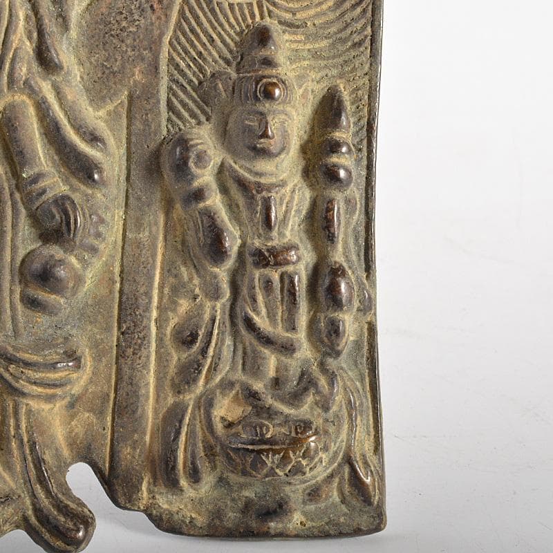 仏教美術　古銅　朝鮮李朝仏　仏像　押出仏　打出仏　置物　M　R6884