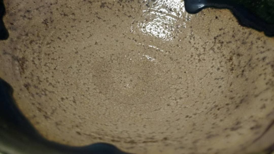 新品　二代　山口錠鉄　作　織部　平茶碗　木箱付き　瀬戸焼織部　抹茶茶わん　茶道具