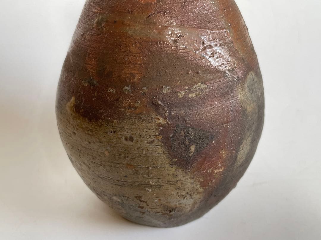 陶芸家　人間国宝　藤原啓　備前焼　備前　徳利　酒器　一輪挿し　箱なし　窯変