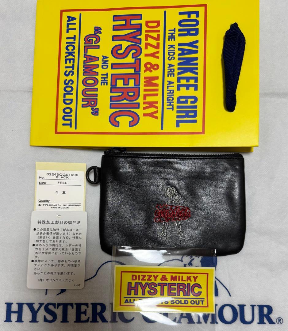 新品大人気！ヒステリックグラマー 【VIXEN LINE刺繍】レザーウォレット黒