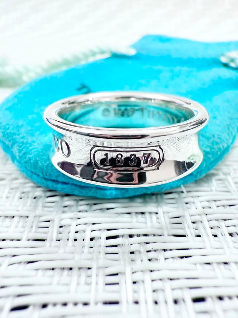 ティファニー　ナローリング　指輪　18号　研磨済み　1837 TIFFANY
