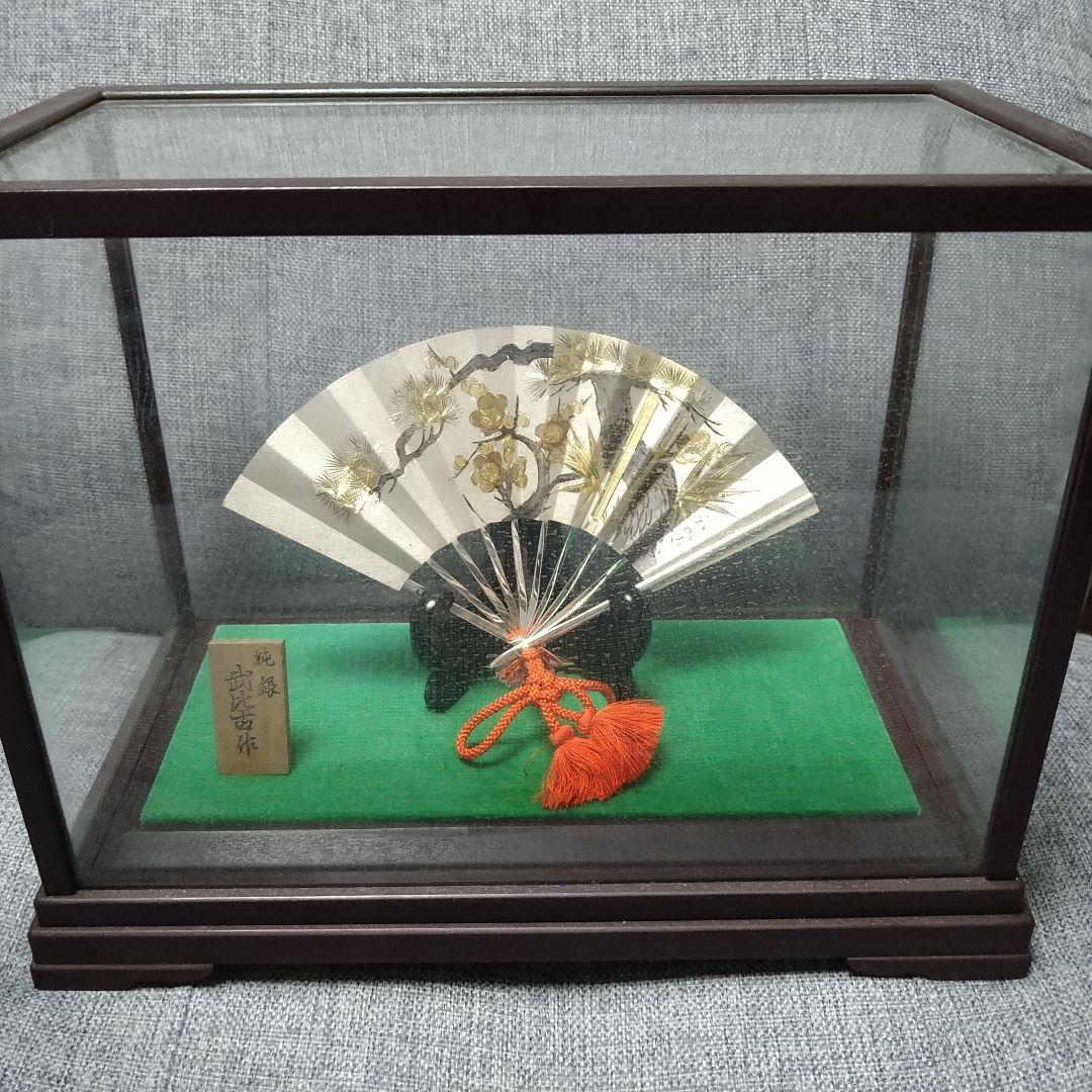 純銀！武比古作 扇子 金色装飾付きです(⌒▽⌒)