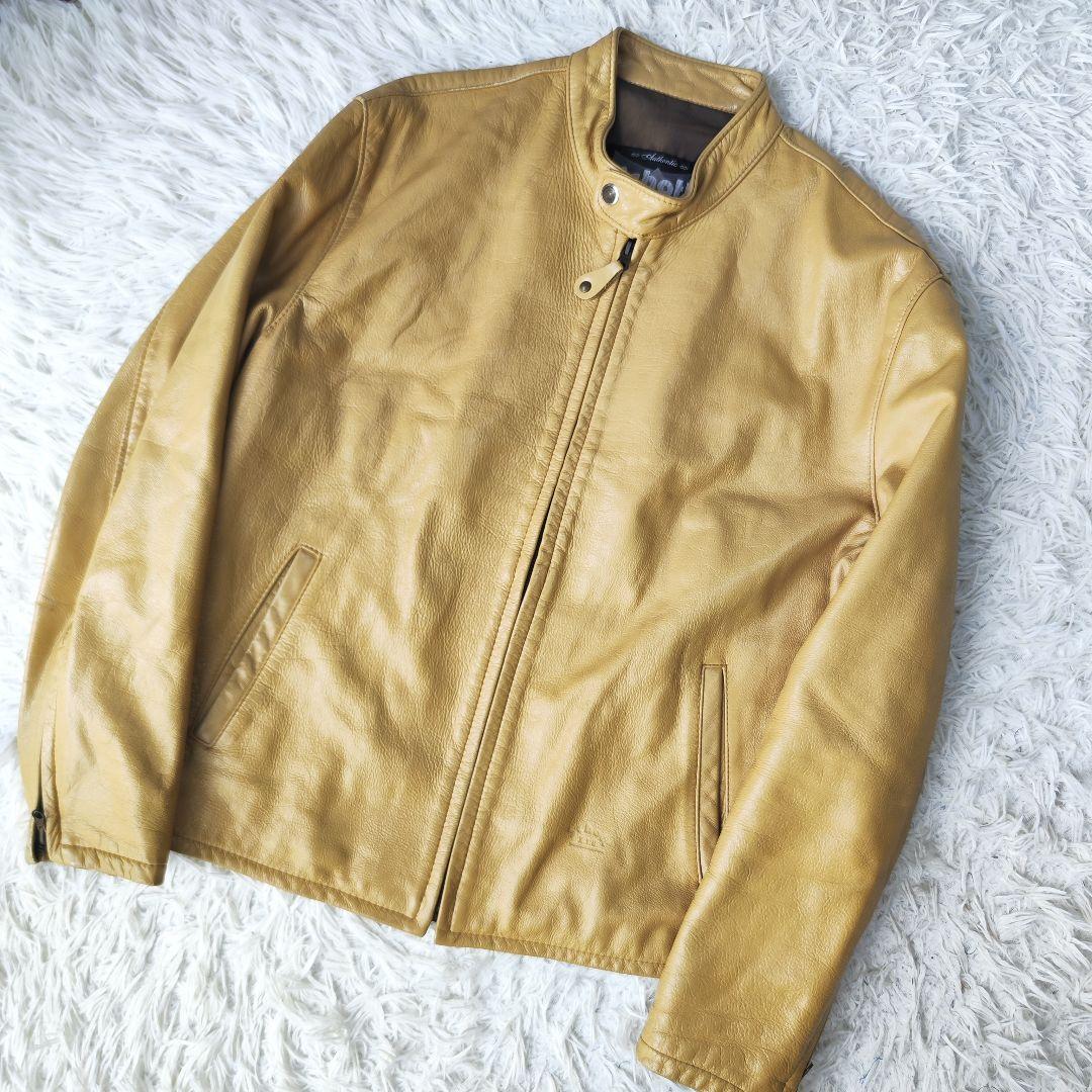 ★希少★Schott シングルライダース 本革 ベージュ Lサイズ レザー